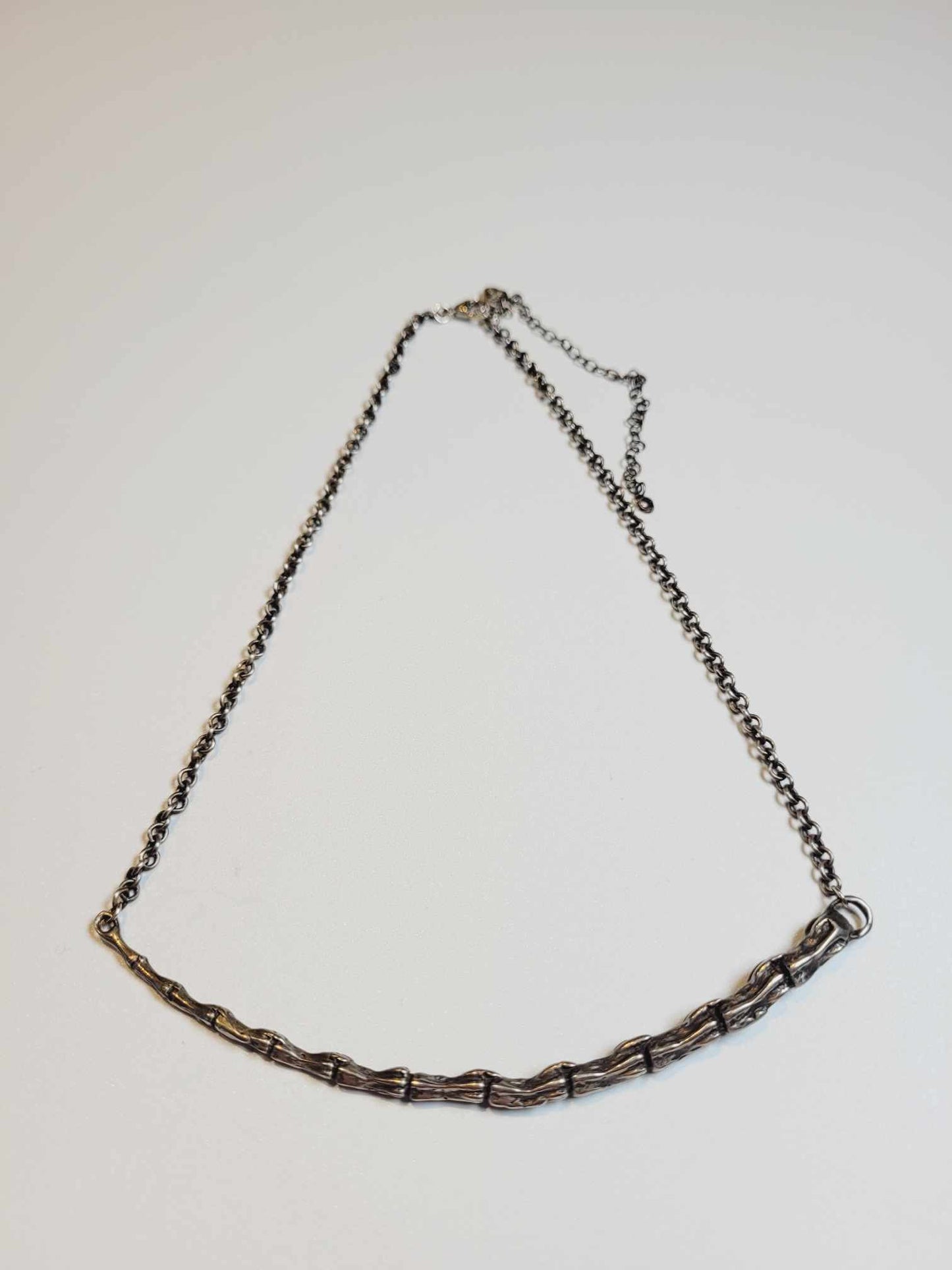 Silver large spine necklace