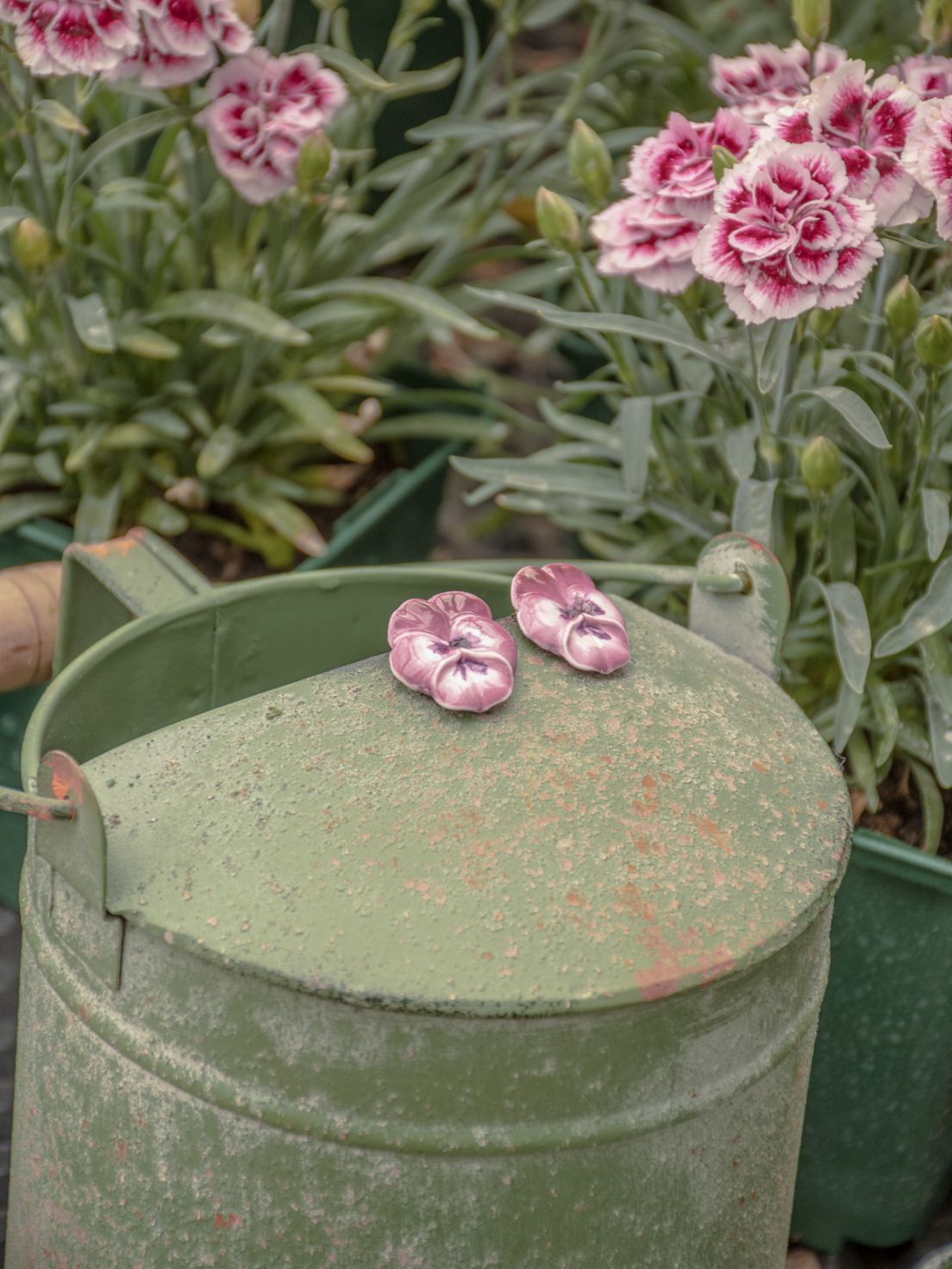 Pansy stud earrings